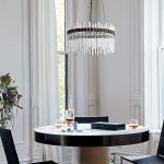 Modern Light Luxury Double-Layer Glass Chandelier for Dining Room