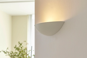 Soft Minimalism: Curved Plaster Wall Lamps