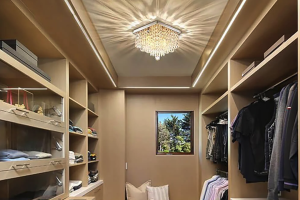 Illuminate Your Walk-in Closet with a Modern Crystal Ceiling Lamp