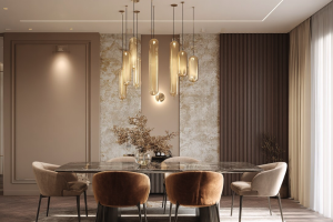 Velvet Lighting Shades: Winter Dining Room Elegance